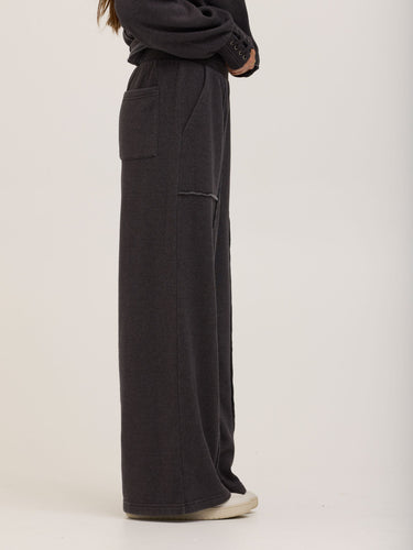 Sigourney Mineral Wash Fleece Wide Leg Pant Womens Bottoms Pants Threads 4 Thought