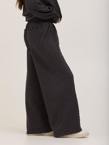 Sigourney Mineral Wash Fleece Wide Leg Pant Womens Bottoms Pants Threads 4 Thought