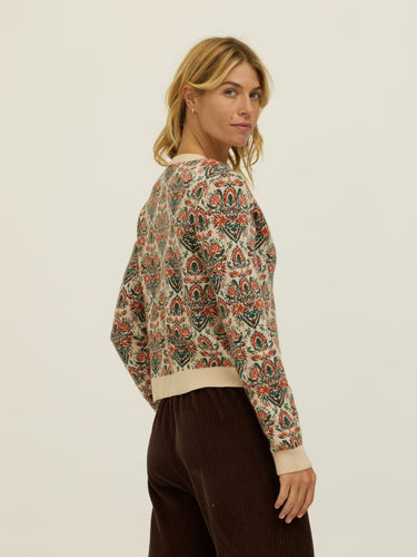 Effie Baroque Floral Cozy Cardigan Womens Outerwear Sweater Threads 4 Thought