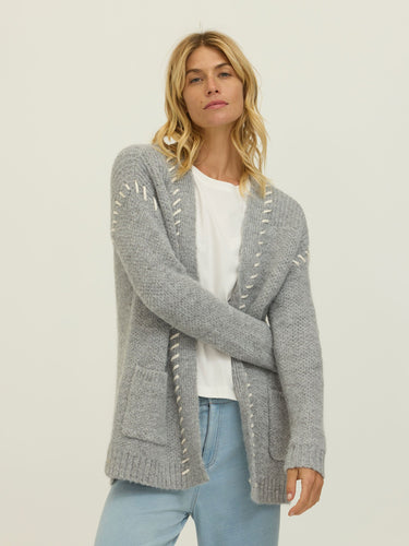 Elsabeth Comfy Rope Stitch Sweater Cardigan Womens Outerwear Sweater Threads 4 Thought