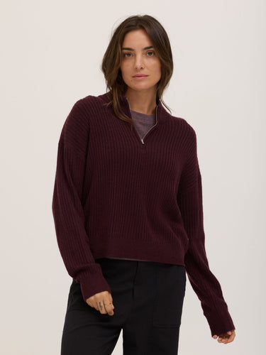 Kieryn Cozy Rib Knit Quarter Zip Sweater Womens Outerwear Sweater Threads 4 Thought