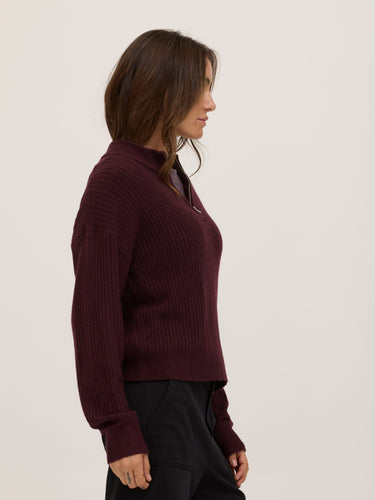 Kieryn Cozy Rib Knit Quarter Zip Sweater Womens Outerwear Sweater Threads 4 Thought