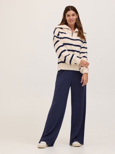 Kendra Santorini Stripe Boucle Quarter Zip Threads 4 Thought