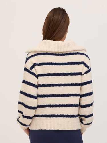 Kendra Santorini Stripe Boucle Quarter Zip Threads 4 Thought