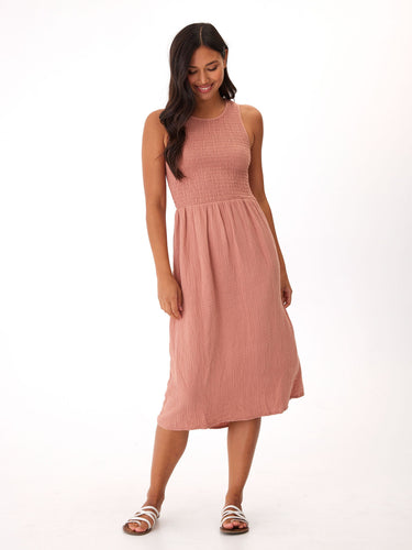 Adrienne Gauze Smocked Midi Dress Womens Dresses Threads 4 Thought