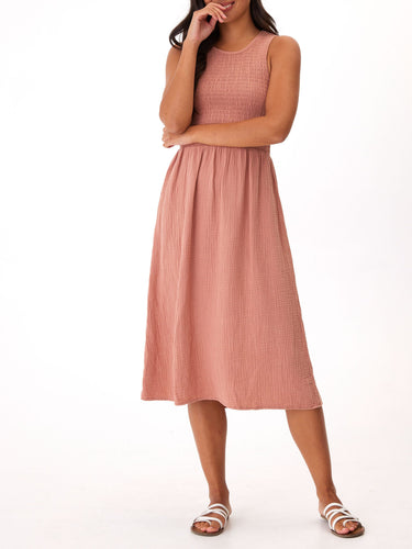 Adrienne Gauze Smocked Midi Dress Womens Dresses Threads 4 Thought