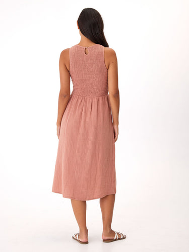 Adrienne Gauze Smocked Midi Dress Womens Dresses Threads 4 Thought