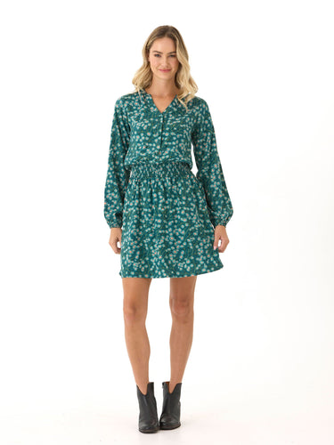 Piper Vintage Floral Print Button-Front Smocked Dress Womens Dresses Threads 4 Thought