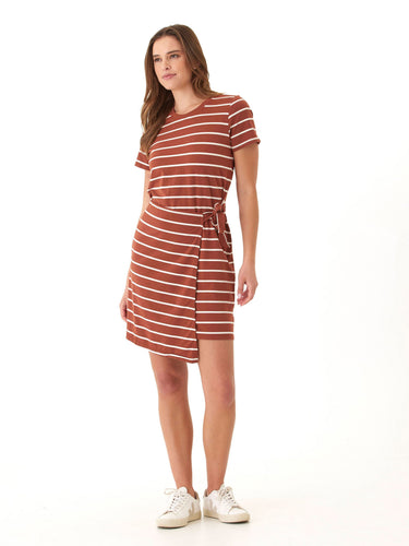 Valerie Caribbean Stripe Eco Jersey Knotted Dress Womens Dresses Threads 4 Thought