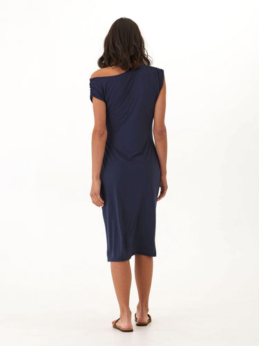 Leoni Luxe Jersey Ruched Midi Dress Womens Dresses Threads 4 Thought
