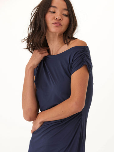 Leoni Luxe Jersey Ruched Midi Dress Womens Dresses Threads 4 Thought