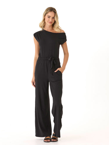 Leoni Luxe Jersey Wide Leg Jumpsuit Womens Rompers Threads 4 Thought