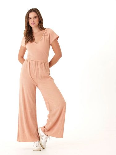 Lilyanna Smocked Jersey Flutter Sleeve Jumpsuit Womens Rompers Threads 4 Thought
