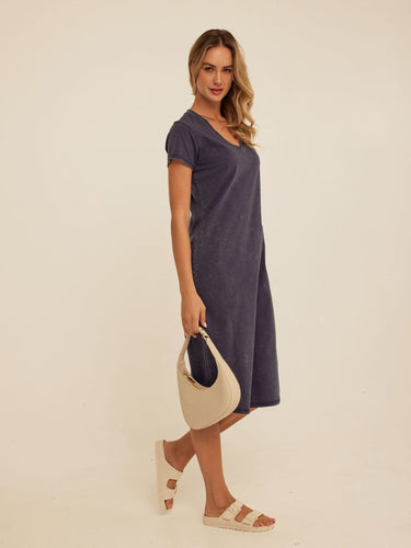 Ethel Mineral Wash Eco Jersey Midi Dress Threads 4 Thought