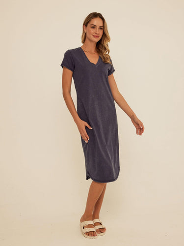 Ethel Mineral Wash Eco Jersey Midi Dress Threads 4 Thought