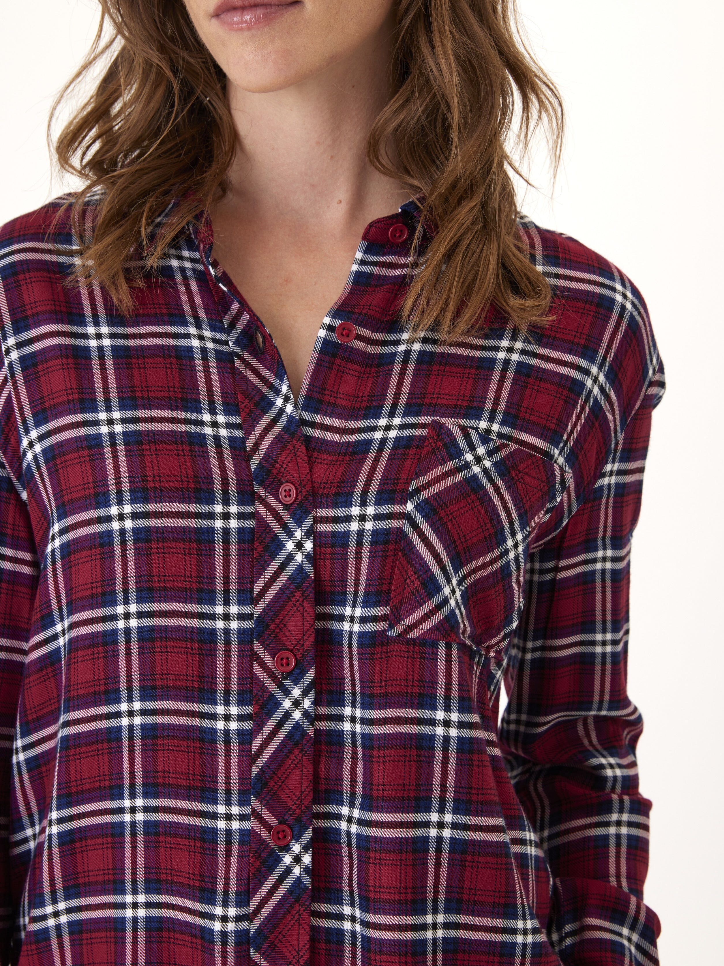 AMERICAN EAGLE Crop Flannel Shirt Women 2XL Plaid Button-Up Red Beige Gray  