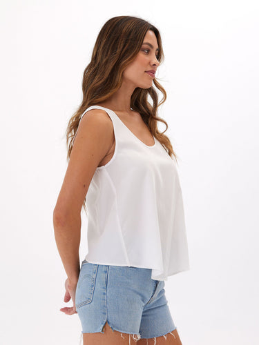 Judie Breezy Linen Crossover Tank Womens Tops Tanks Threads 4 Thought