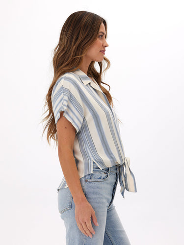 Sheena Woven Button Up Womens Tops Short Threads 4 Thought