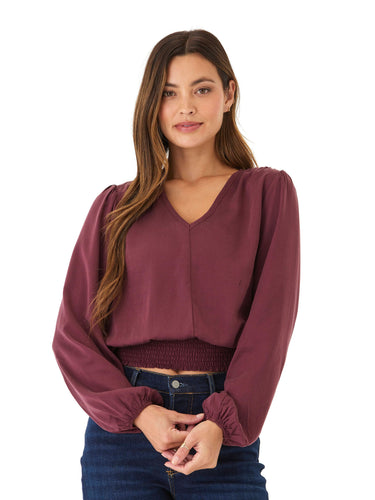 Aubree Eco Woven Smocked Waist Blouse Womens Tops Long Shirt Threads 4 Thought