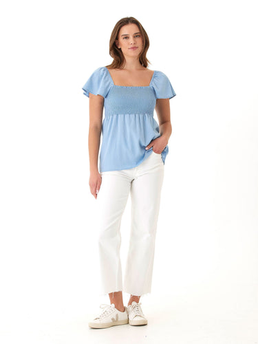 Ramira Stretch Chambray Top Threads 4 Thought