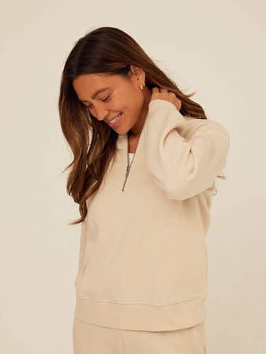 Constance Triblend Fleece Half Zip Pullover Womens Outerwear Sweatshirt Threads 4 Thought