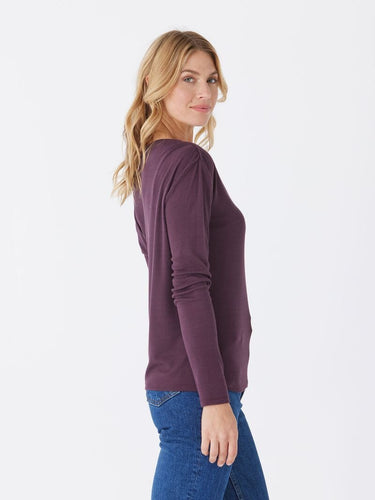 Leoni Feather Rib LS Off Shoulder Top Threads 4 Thought
