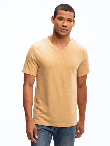 Triblend Short Sleeve V-Neck Tee Mens Tops Tshirt Short Threads 4 Thought