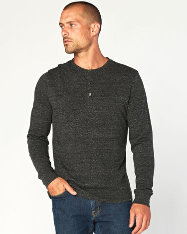 Triblend Henley Mens Tops Threads 4 Thought S Heather Black