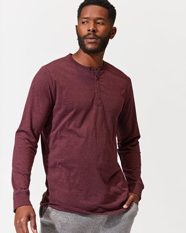 Triblend Long Sleeve Henley Mens Tops Threads 4 Thought