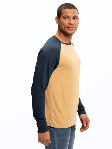 Triblend Long Sleeve Raglan Tee Mens Tops Tshirt Long Threads 4 Thought