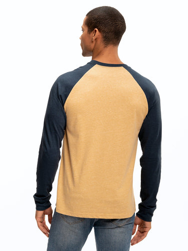 Triblend Long Sleeve Raglan Tee Mens Tops Tshirt Long Threads 4 Thought