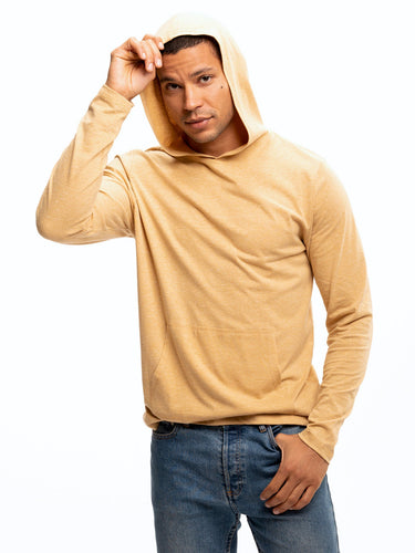 Long Sleeve Triblend Jersey Hoodie Mens Tops Tshirt Long Threads 4 Thought