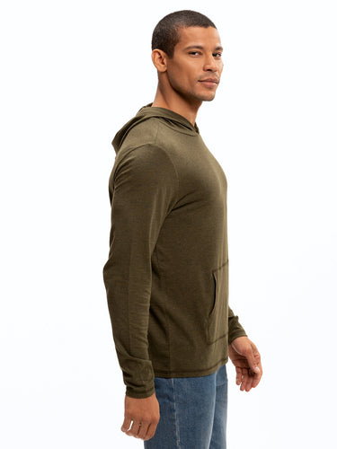 Long Sleeve Triblend Jersey Hoodie Mens Tops Tshirt Long Threads 4 Thought