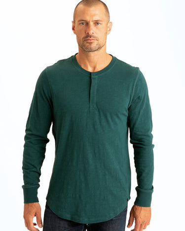 Leeroy Long Sleeve Slub Henley Mens Tops Tshirt Long Threads 4 Thought 