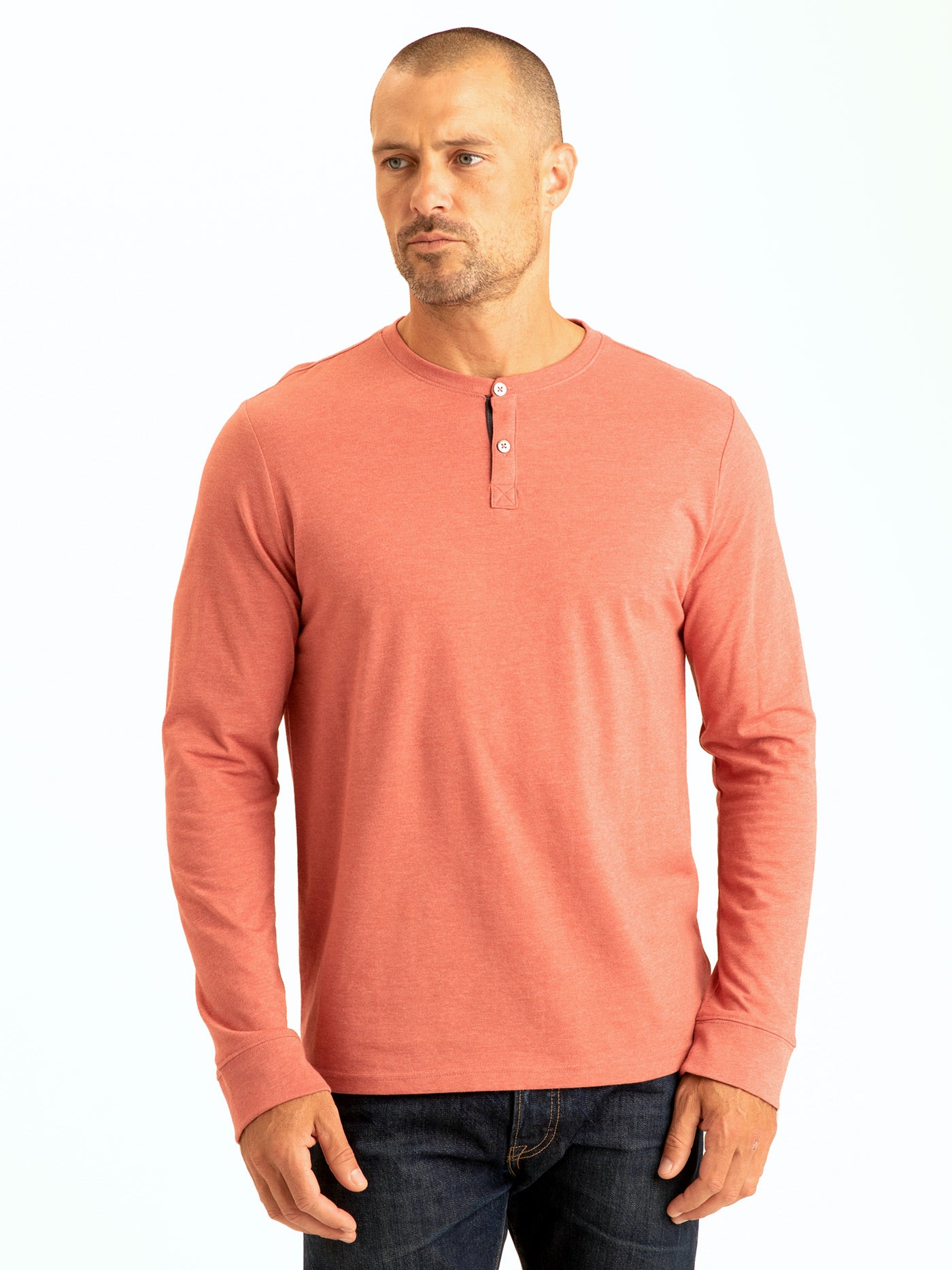 Long Sleeve Triblend 2-Button Henley – Threads 4 Thought