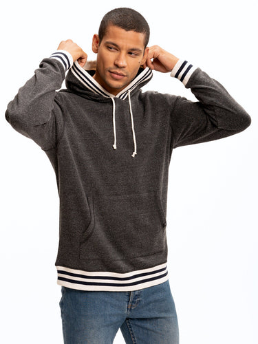 Tyson Contrast Rib Pullover Hoodie Mens Outerwear Sweatshirt Threads 4 Thought