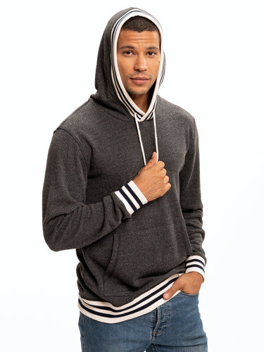 Tyson Contrast Rib Pullover Hoodie Mens Outerwear Sweatshirt Threads 4 Thought
