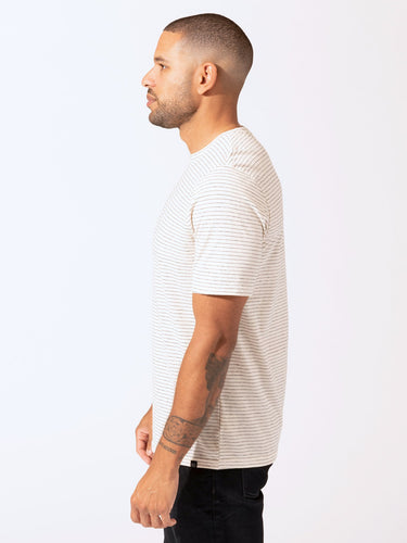 Stripe Triblend Jersey Crew Neck Tee Mens Tops Tshirt Short Threads 4 Thought
