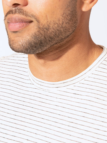 Stripe Triblend Jersey Crew Neck Tee Mens Tops Tshirt Short Threads 4 Thought