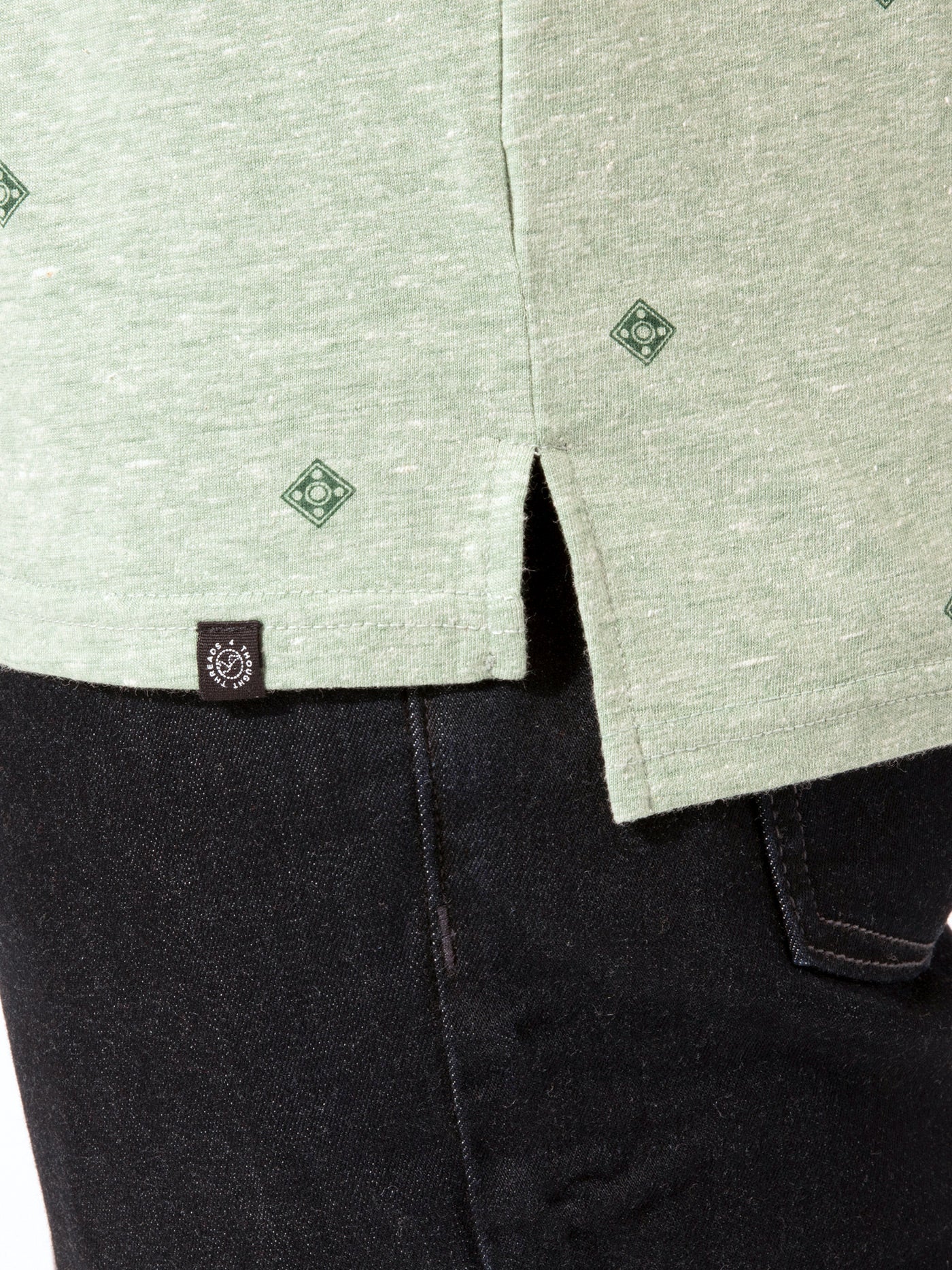 Triblend Foulard Dot Print Polo Mens Tops Tshirt Short Threads 4 Thought 