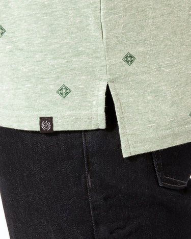Triblend Foulard Dot Print Polo Mens Tops Tshirt Short Threads 4 Thought 