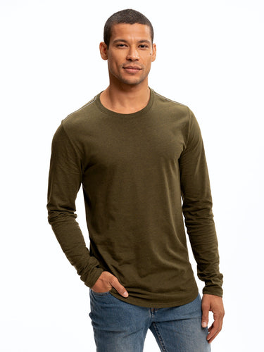 Kye Triblend Long Sleeve Crew Mens Tops Tshirt Long Threads 4 Thought
