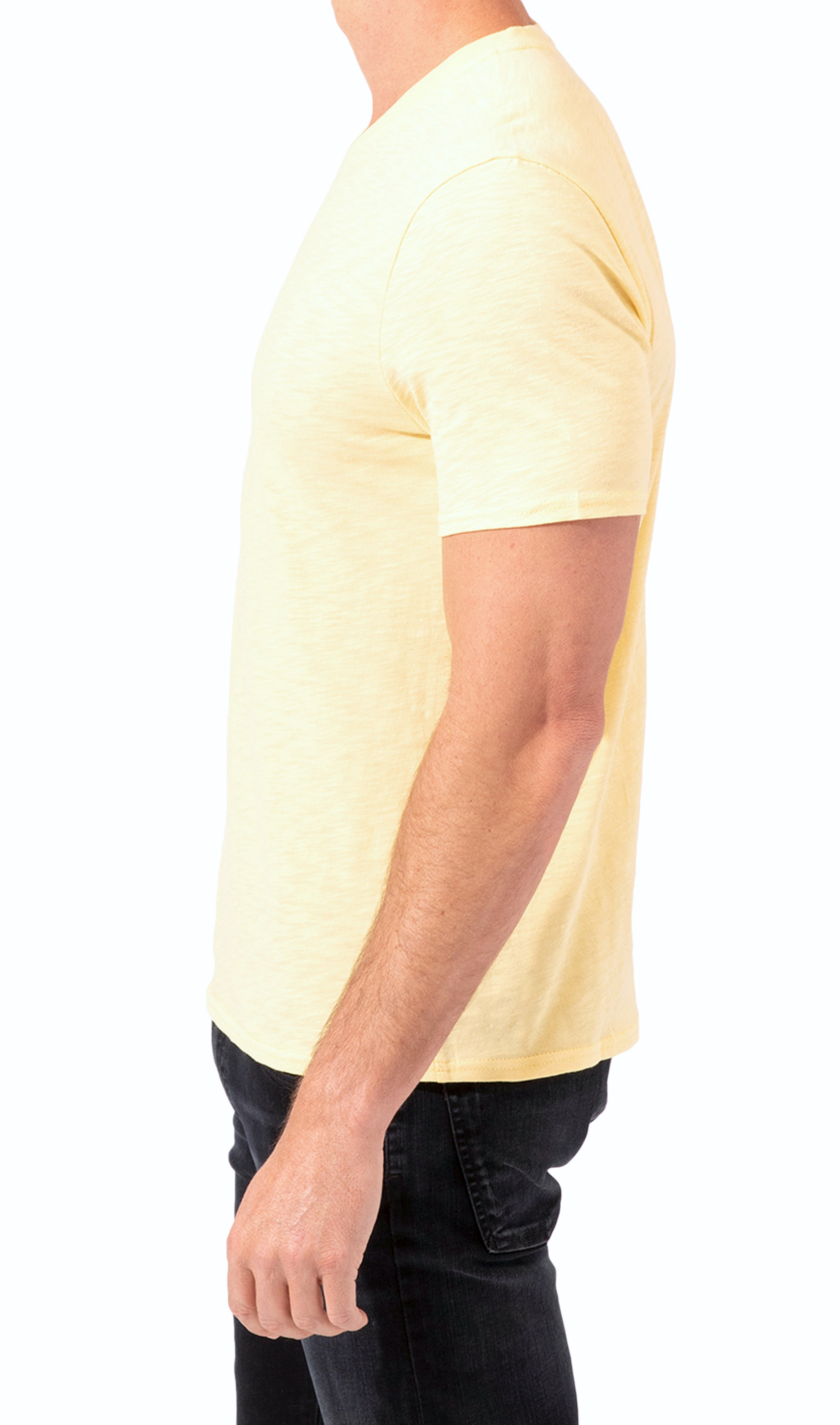 Short Sleeve Slub V-Neck Tee Mens Tops Tshirt Short Threads 4 Thought 