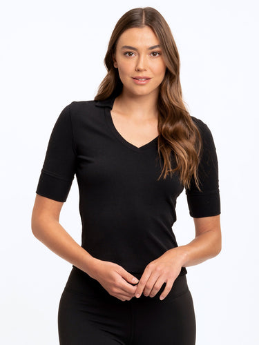 Aubrey Cropped V-neck Womens Tops Short Threads 4 Thought