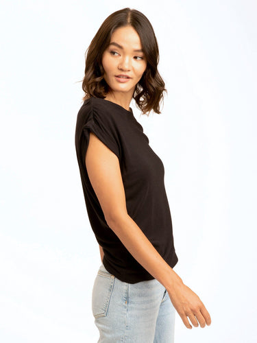 Leoni Off-Shoulder Rib Top Womens Tops Short Threads 4 Thought