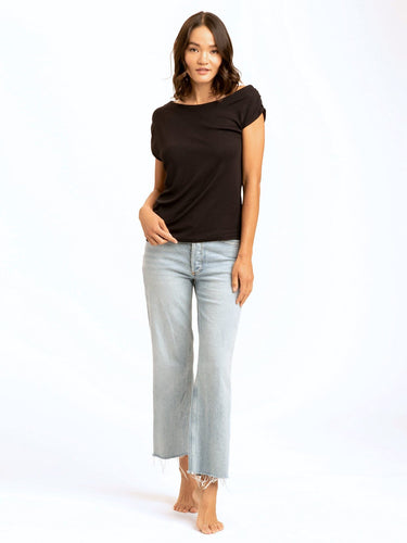 Leoni Off-Shoulder Rib Top Womens Tops Short Threads 4 Thought
