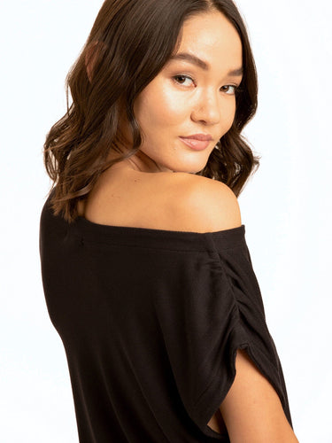 Leoni Off-Shoulder Rib Top Womens Tops Short Threads 4 Thought