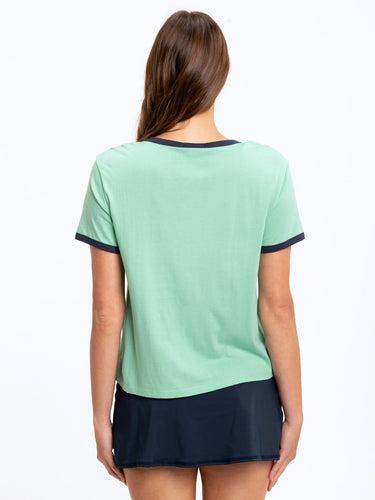 Clea Crop Ringer Tee Womens Tops Short Threads 4 Thought
