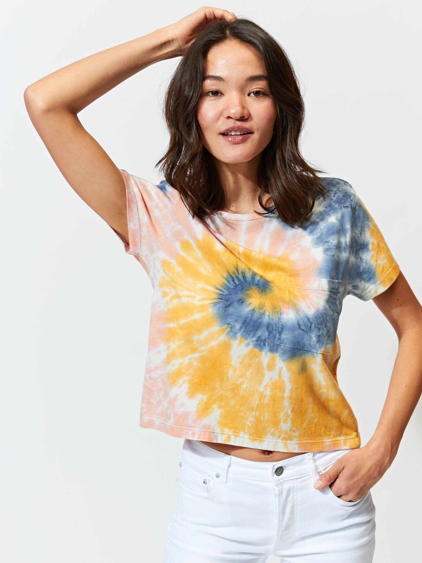 Maggie Tricolor Tie Dye Tee Womens Tops Tee Threads 4 Thought