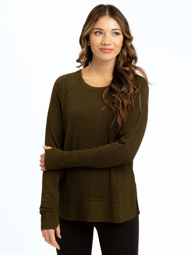 Leelu Rib Hem Raglan Womens Outerwear Sweatshirt Threads 4 Thought